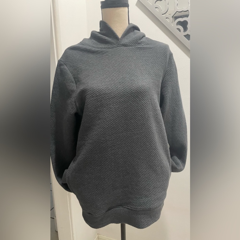 NWT STYLUS MENS HOODIE DARK GREY POCKETS LONG SLEEVES COTTON POLYESTER SPANDEX